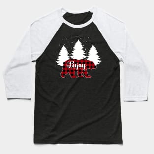 Buffalo Red Plaid Papy Bear Matching Family Christmas Baseball T-Shirt